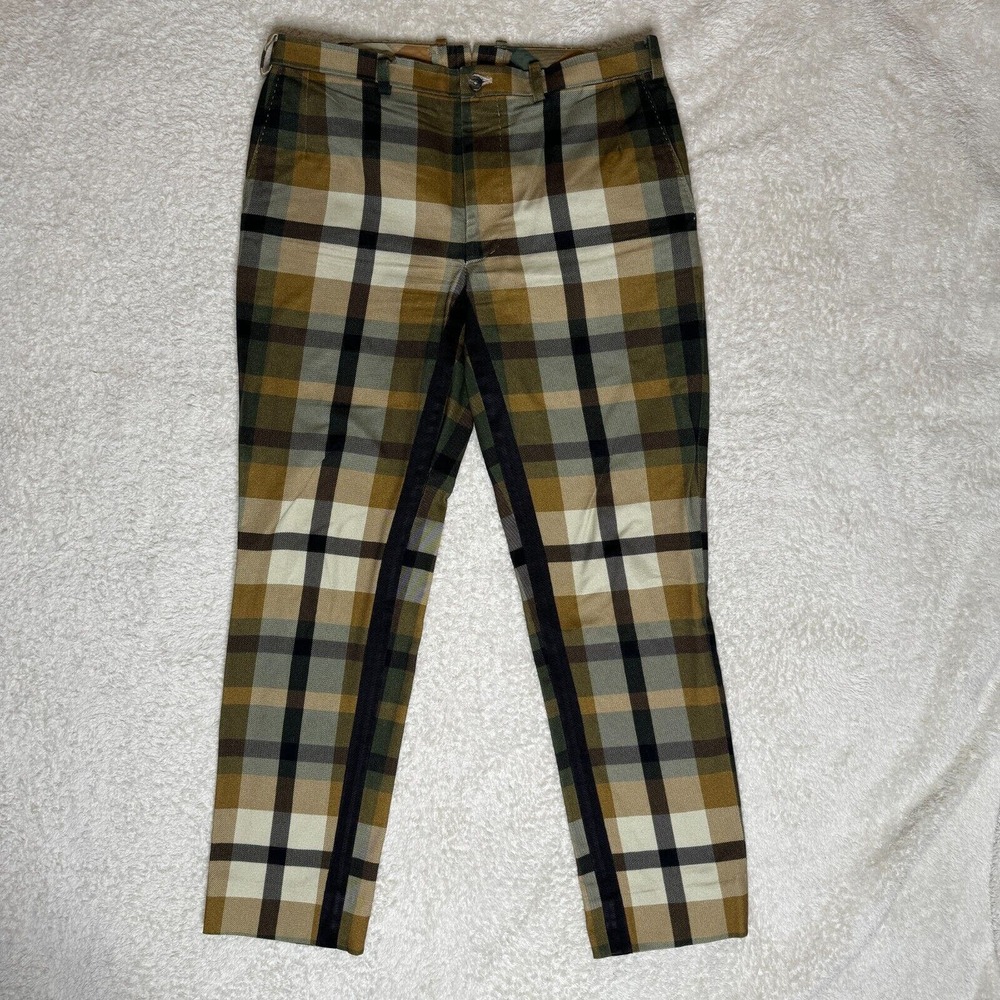 JCRT Plaid Flannel Pant Men 34 NEW Green Black Reverse Tuxedo Smith Plaid 34x32